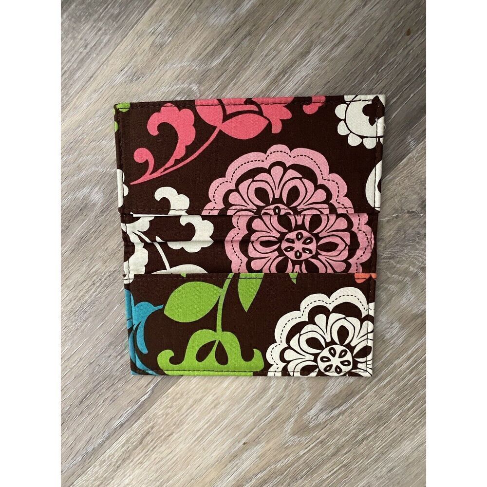 Vera Bradley LOLA Checkbook Holder : Pink Brown Green Floral Print - Picture 5 of 5